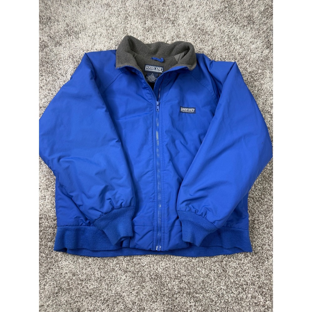 Vintage Lands' End Polartec 200 Fleece Lined Jacket Petite S Blue 90s Y2K